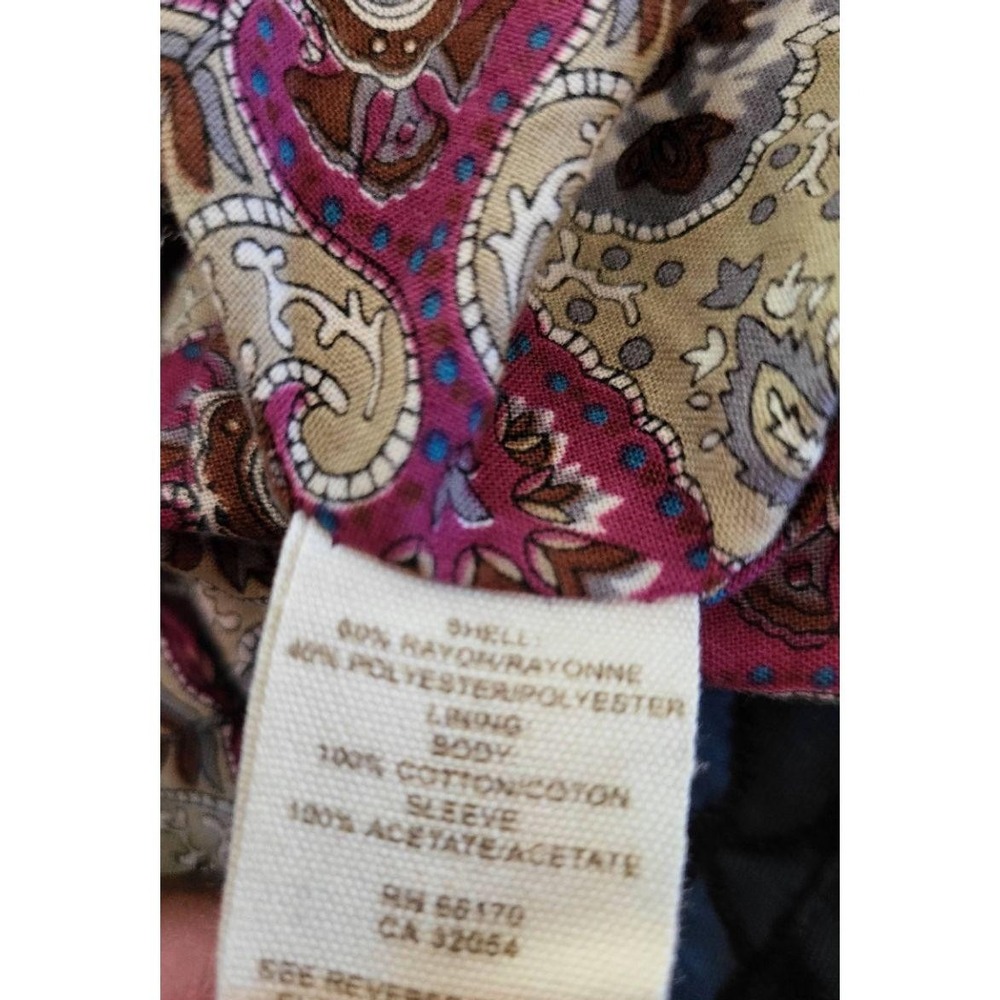 Free People Jacket Womens Size 2 Navy Paisley Peplum Velvet Floral Buttoned Boho - Picture 7 of 10